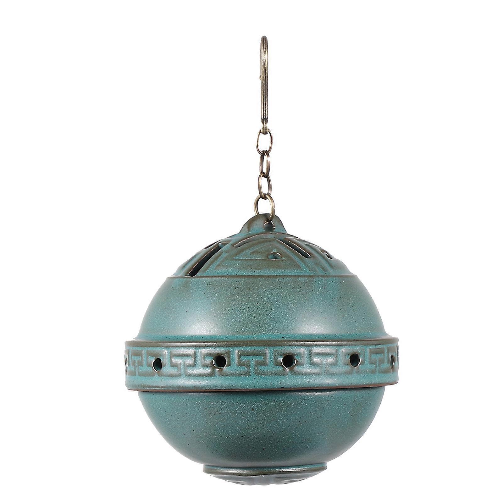 Ceramic Backflow Burner Home Decor Round Shape Green Color 8X8cm For Adults 1Pc