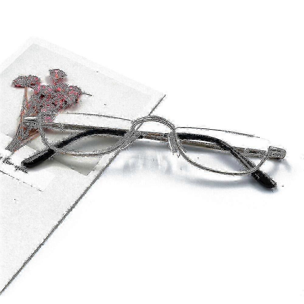 Occhiali Da Lettura Con Cerniera A Molla In Metallo 1.0-4.0 Lettori Senza Montatura A Metà Forza Per Presbiopia | Fruugo CH - Foto 6