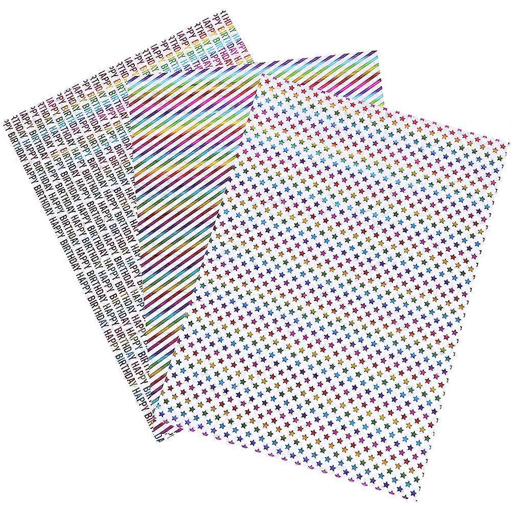 Festive Wrapping Paper Paper Material Birthday present Wrapping 3 Rolls per Set For Various Festive Occasions