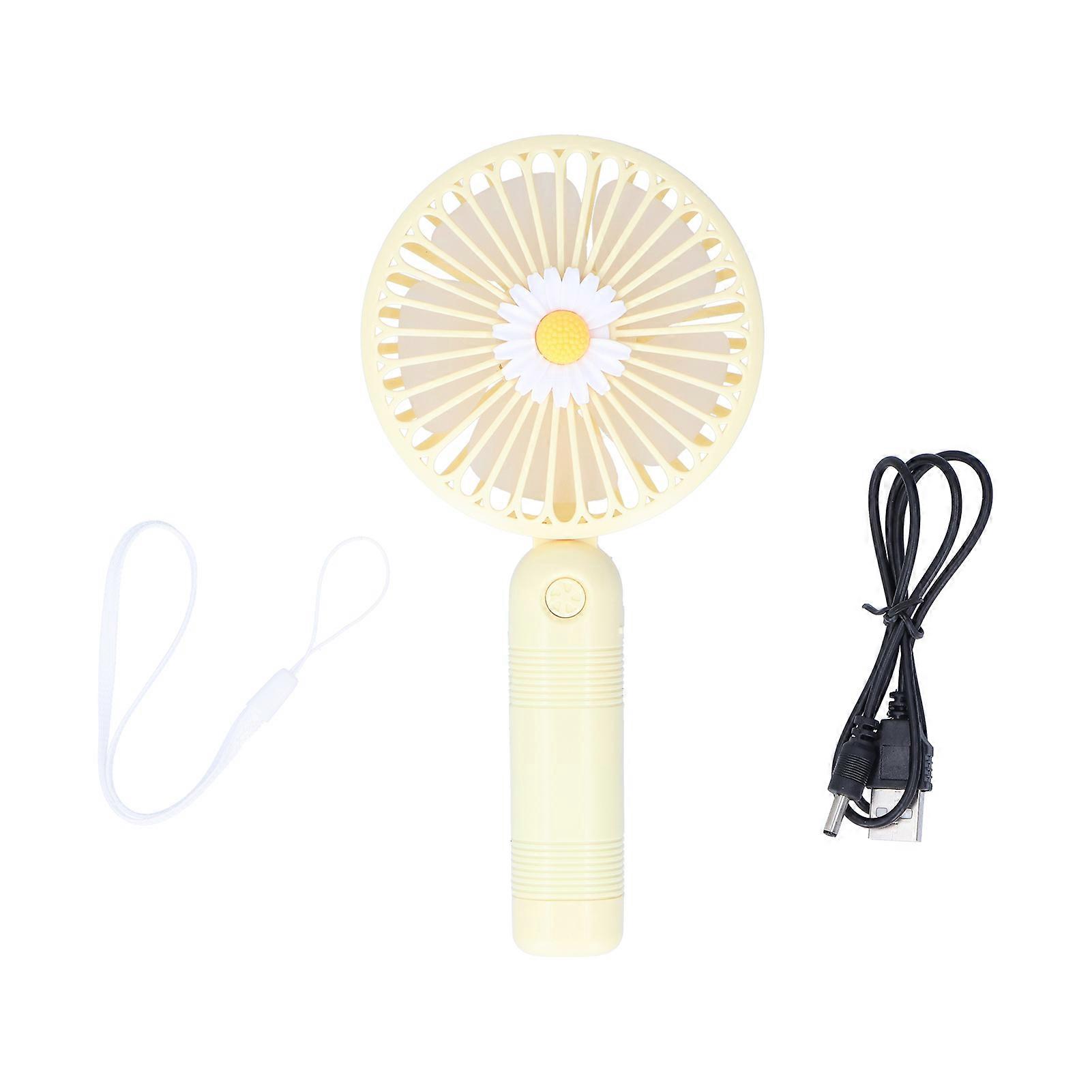 Rechargeable Cute Flower Pattern Mini Handheld Fan Home Office Travel Foldable Portable Fan