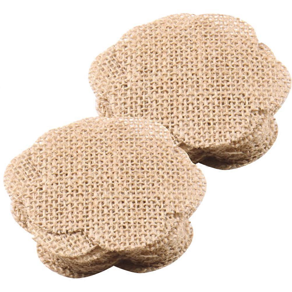 Craft Ornaments Bulk Burlap Cutouts Hanging Decoration Christmas Tree Light Brown 7x7cm 20Pcs