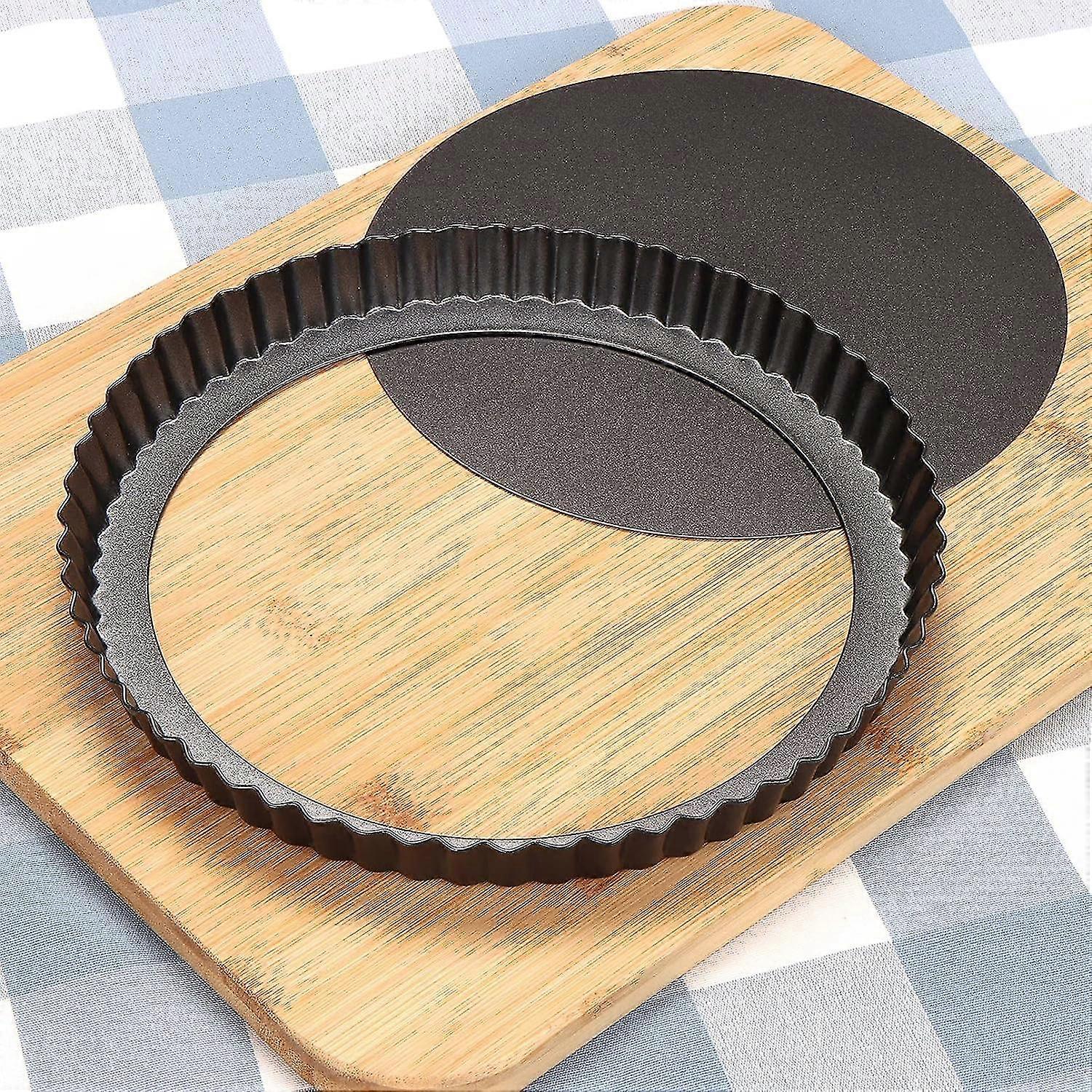 Quiche pan, 22 cm flan tin with loose bottom, removable mini pie pan for baking, non-stick pan mold