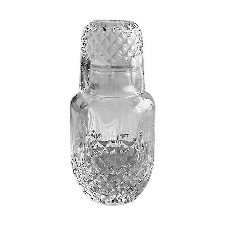 إبريق بجانب السرير عتيق مع كوب - طقم زجاجي أنيق لغرف النوم والحمامات - مثالي للمياه والراحة بجانب السرير