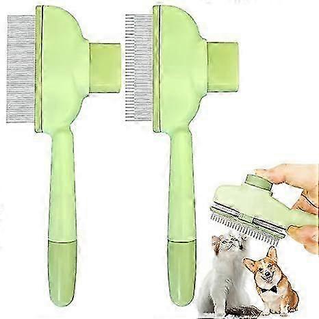 Flea Comb for Dogs and Cats with Release Button Fine Tooth Dog Comb for Grooming Massaging and Cleaning Remove Fleas Eggs Pet Hair Removal for Short a