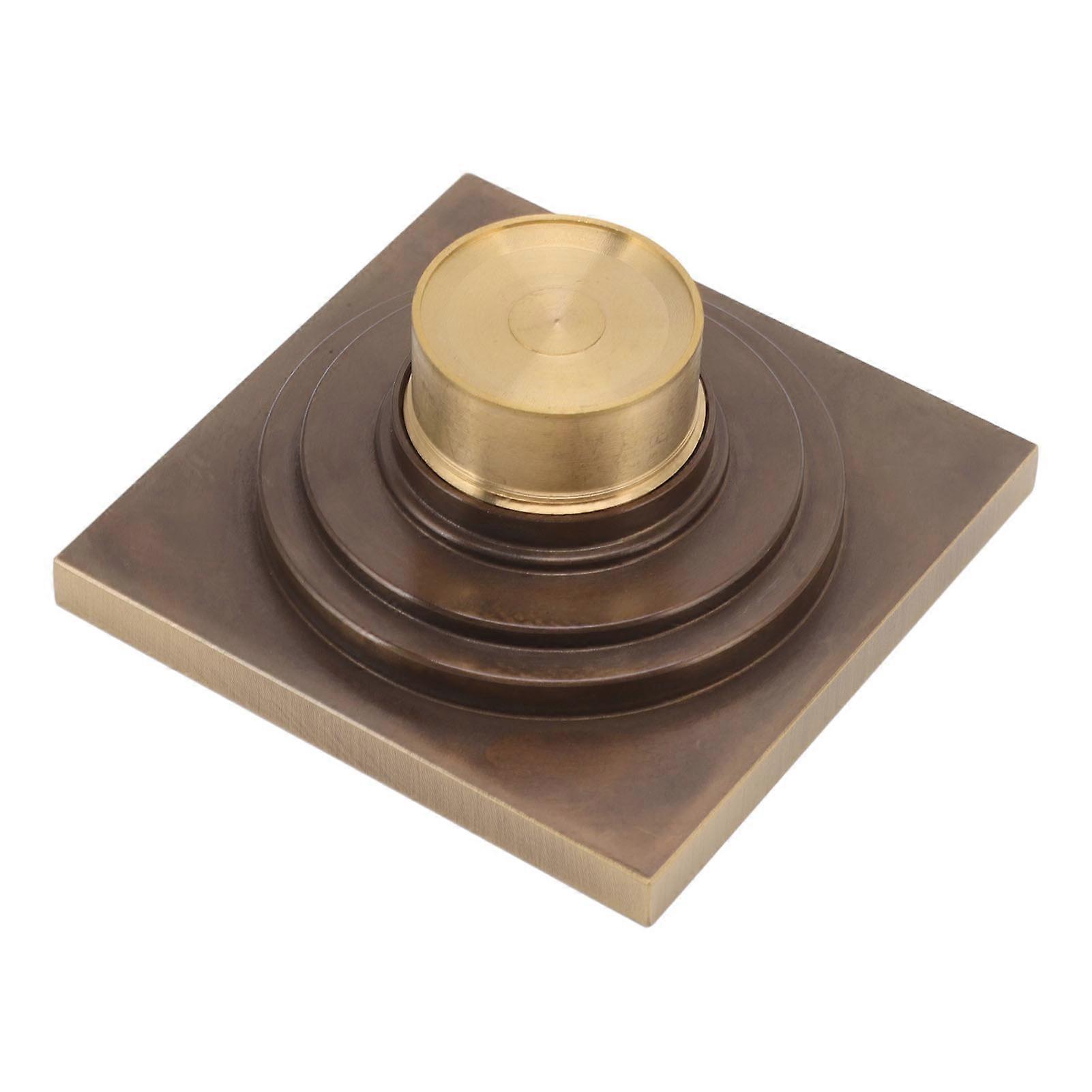 Copper Floor Drain Squared Retro Large Flow Odor Proof Shower Drain for Bathroom