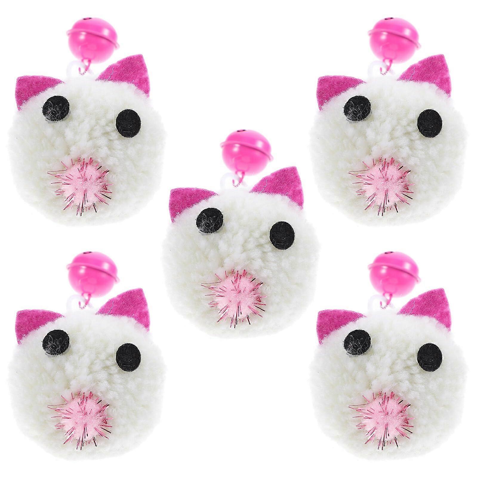 Plush Cat Mouse Toy with Bell, Pack of 5 Interactive Plush Cat Mice Catching Toy Kitten Chase Exercise Toy for Training to Eliminate Boredom
