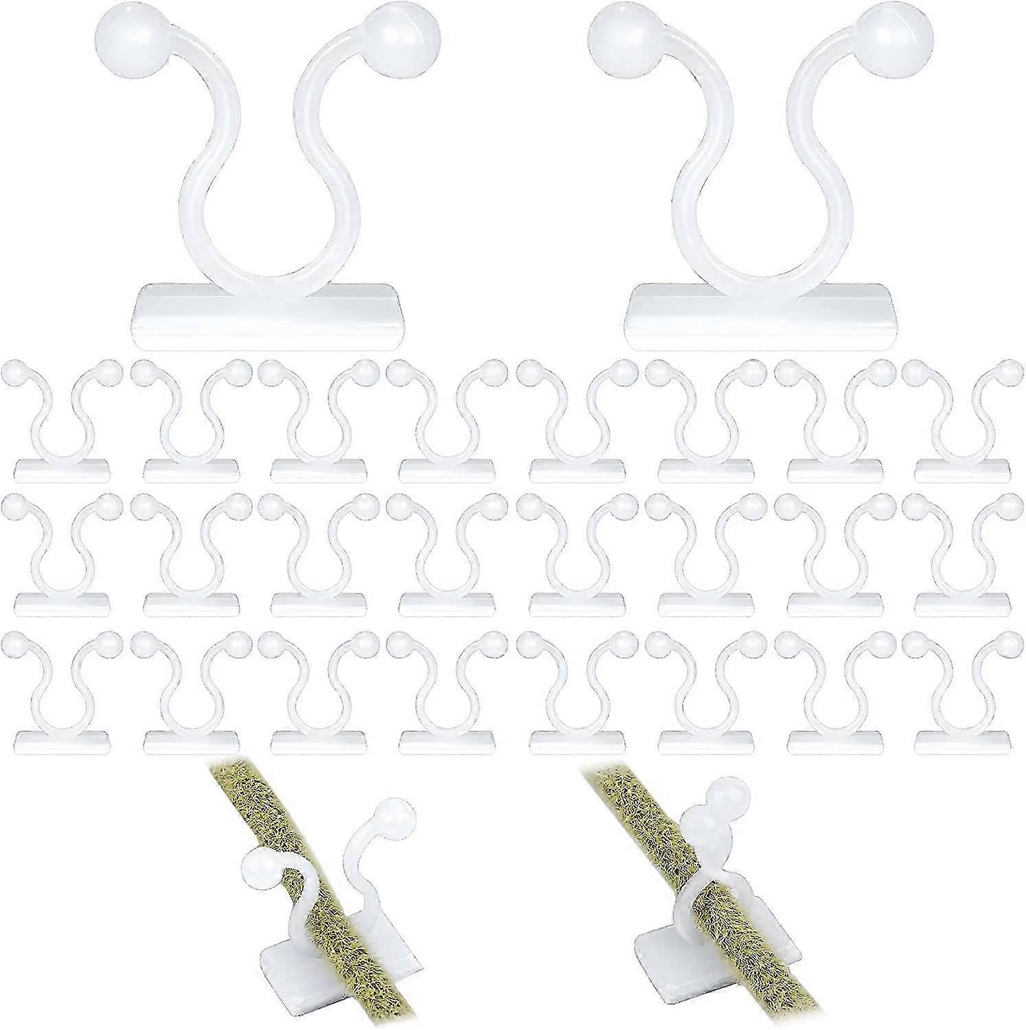 100 قطعة مشابك نباتية صغيرة بيضاء - خطافات حائط كرمة ذاتية اللصق غير مرئية لتسلق النباتات ، مشابك معلقة لحامل خضروات الحديقة