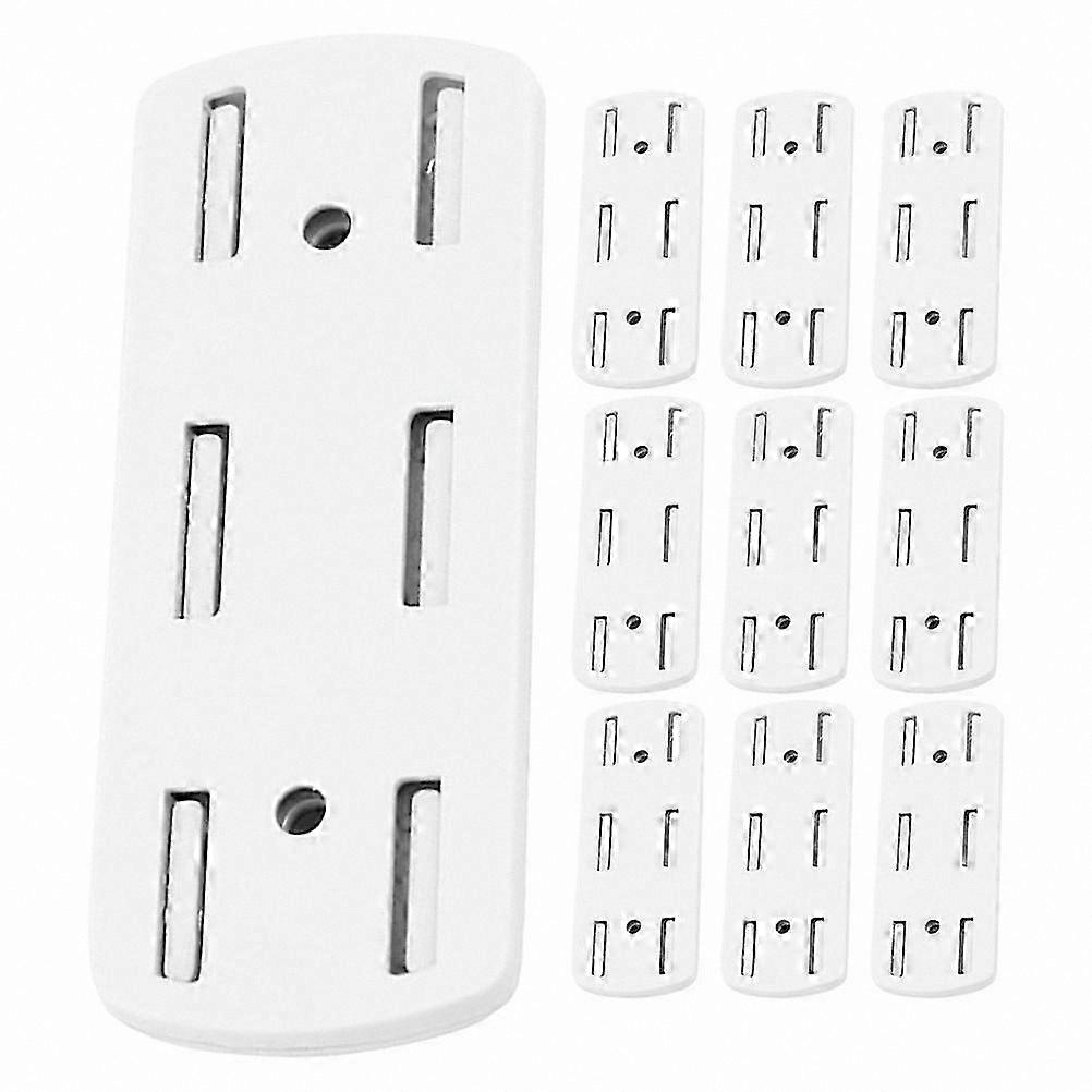 10 Pack Adhesive Socket Holders for Power Sockets Wall Fixers Punch-Free Installation Plastic Socket Supports