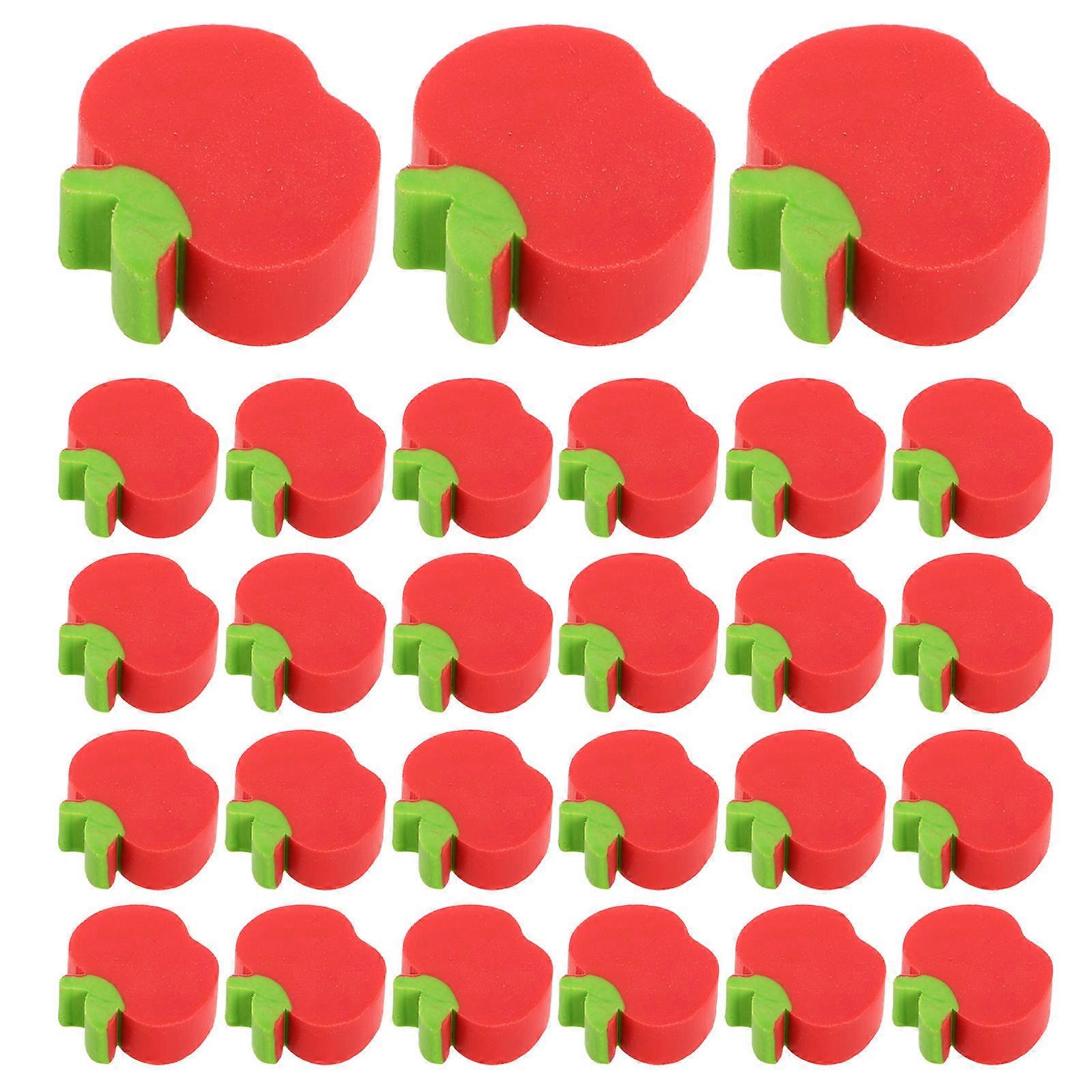 Cartoon Eraser Miniature Erasers Fruits For Children Gifts Red 2.00X2.00X0.80cm Tpr Erase Pencil Writing 100Pcs