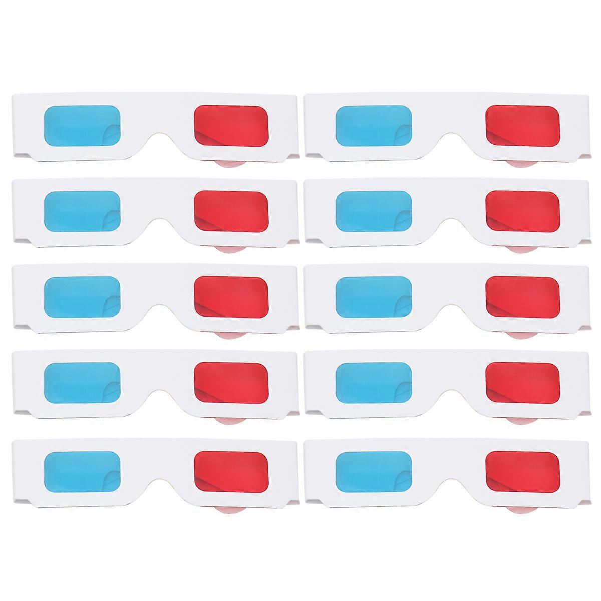10pcs Paper Framed 3D Stereoscopic Glasses Movie Theater Decor