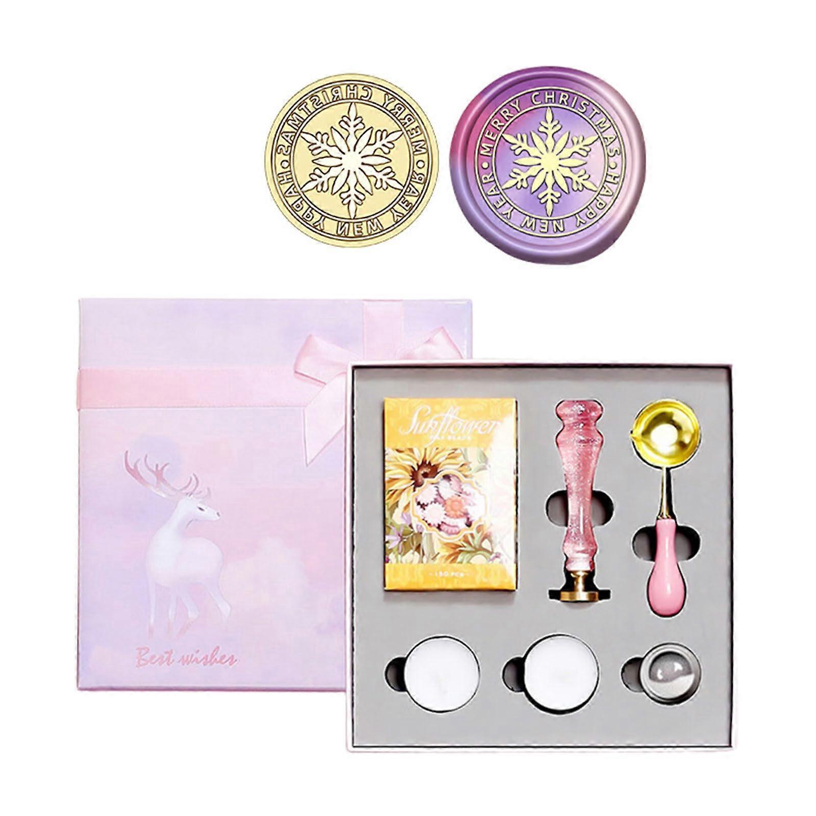 Sealing Wax Kit With Stamp Set And Pearl Accents For Invitations And Card Envelopes