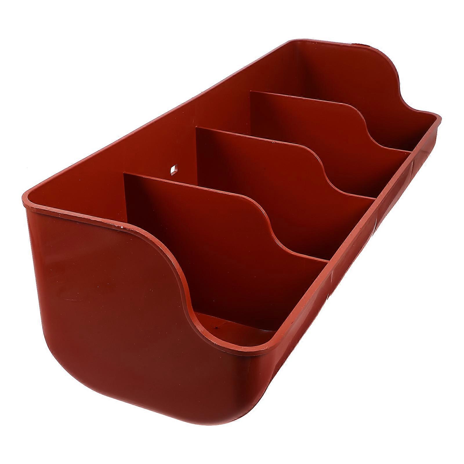 Fence Feeders For Goats Multi-Slots Pig Feeder Durable Plastic Farm Livestock Use 46X18Cm Water Cleanable 1Pack