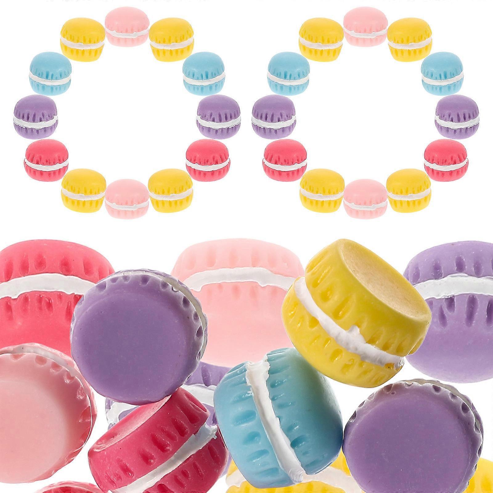 30pcs Resin Flatback Macaron Embellishments for DIY Crafts – Cute Decor for Hair Clips, Phone Cases, Jewelry & Creative Projects