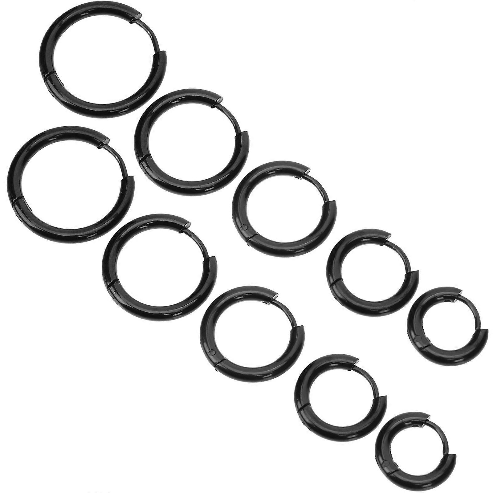 Here's a polished and professional product description based on your input:
**10pcs Hypoallergenic Stainless Steel Hoop Earrings for Women –