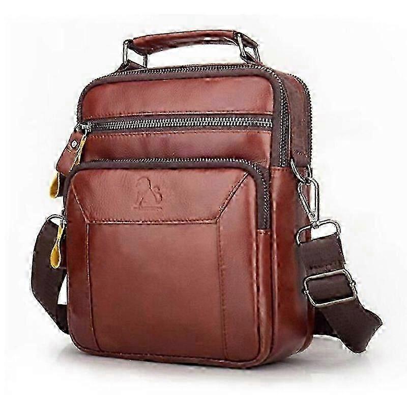 Genuine Leather Shoulder Bag For Men Brown