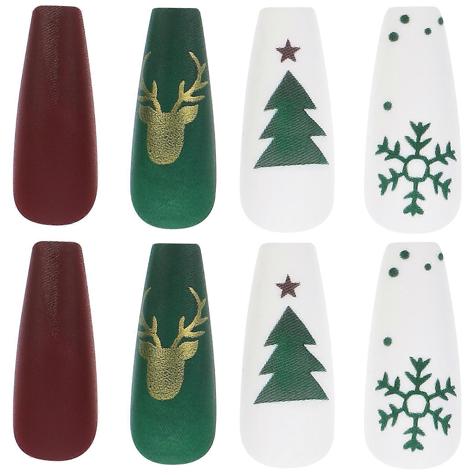 Women's 48Pcs Christmas Ballerina Press On Nails Alluring Design With Quick Application Perfect For Christmas Parties In Assorted Color