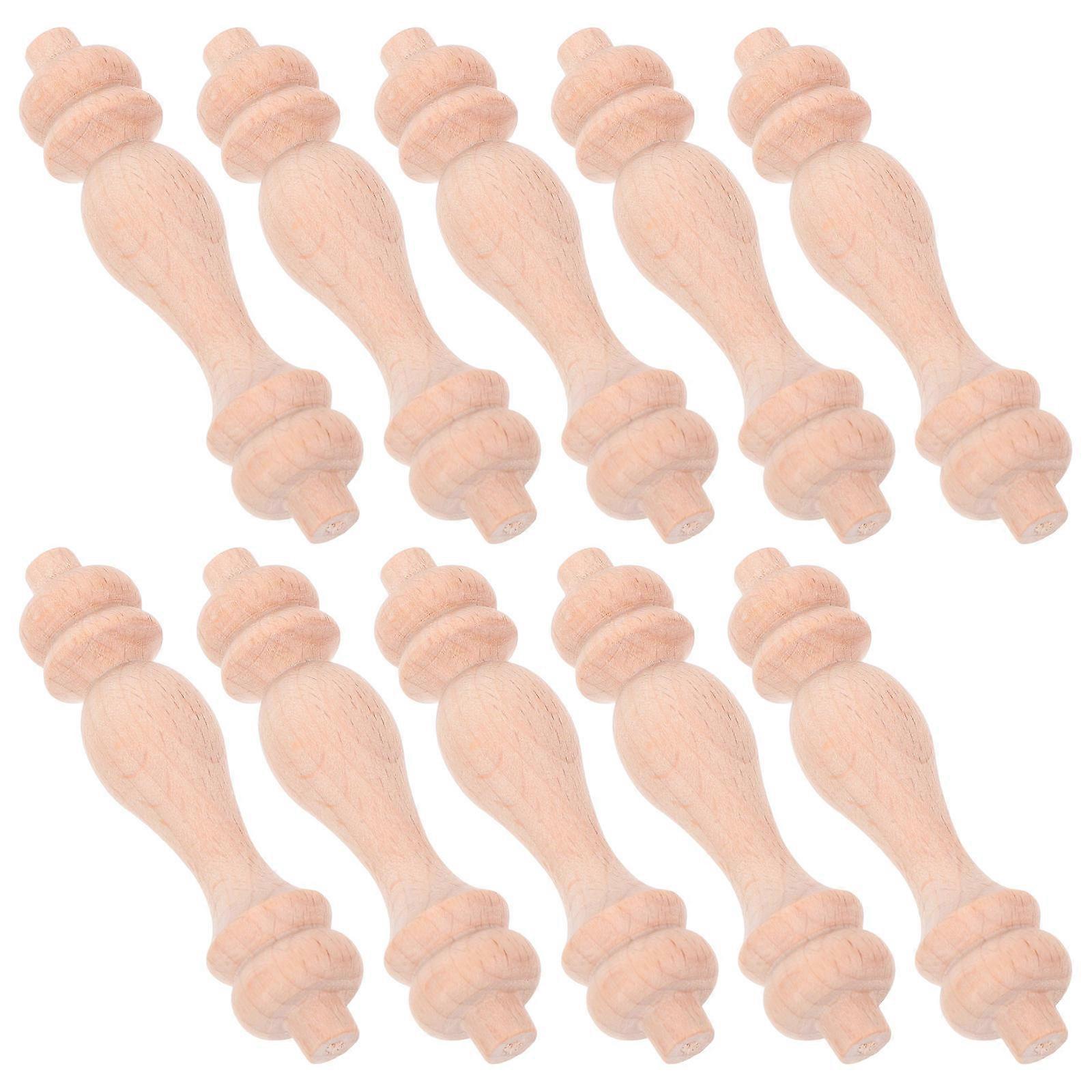 Wooden Balusters Dollhouse Diy Projects Khaki 3.22X0.71X0.71IN Miniature Landscapes 10Pcs