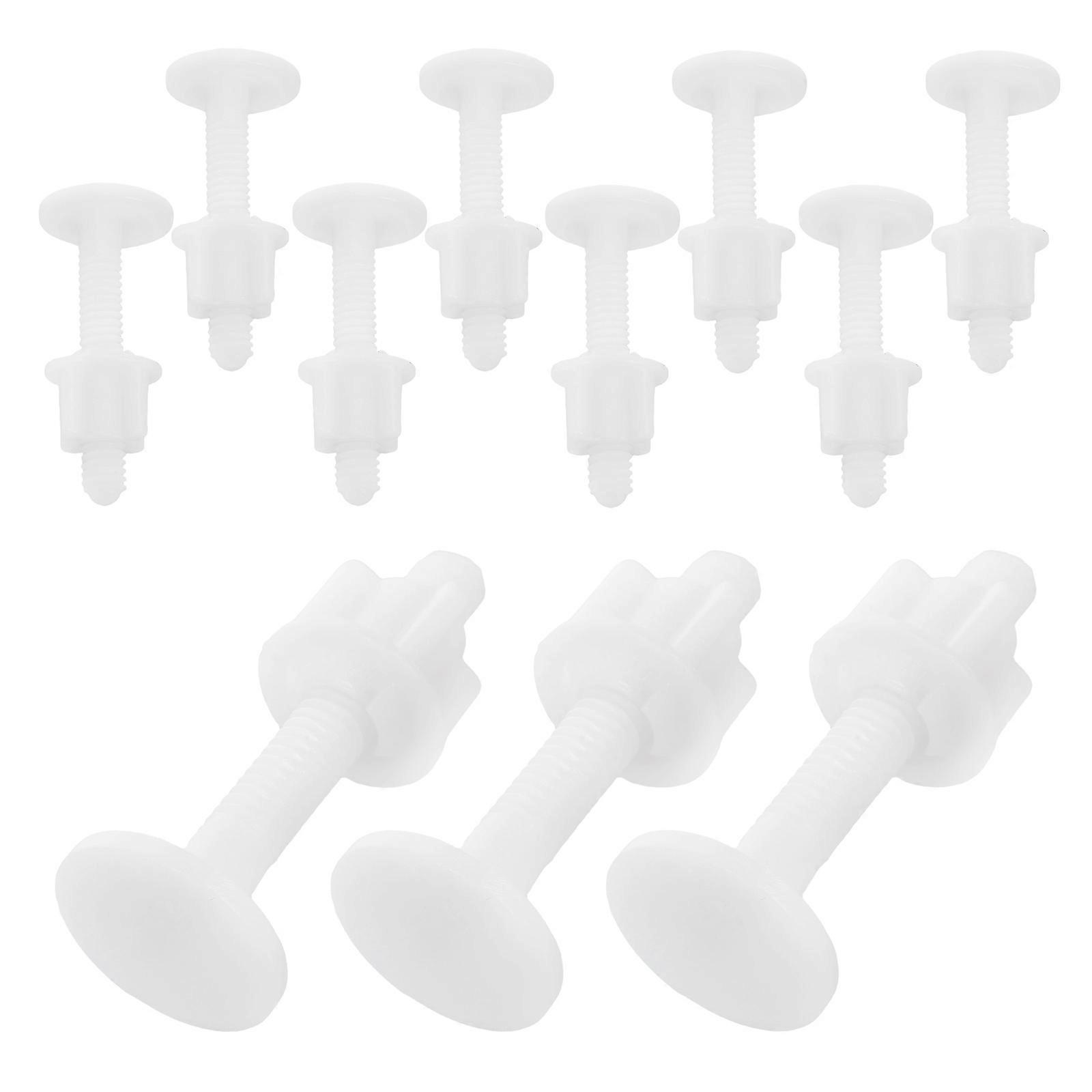 Toilet Seat Screw Replacement Kit 20 Sets Durable Plastic Bolts with Nuts and Washers for Easy Installation and Enhanced Stability, Compatible with