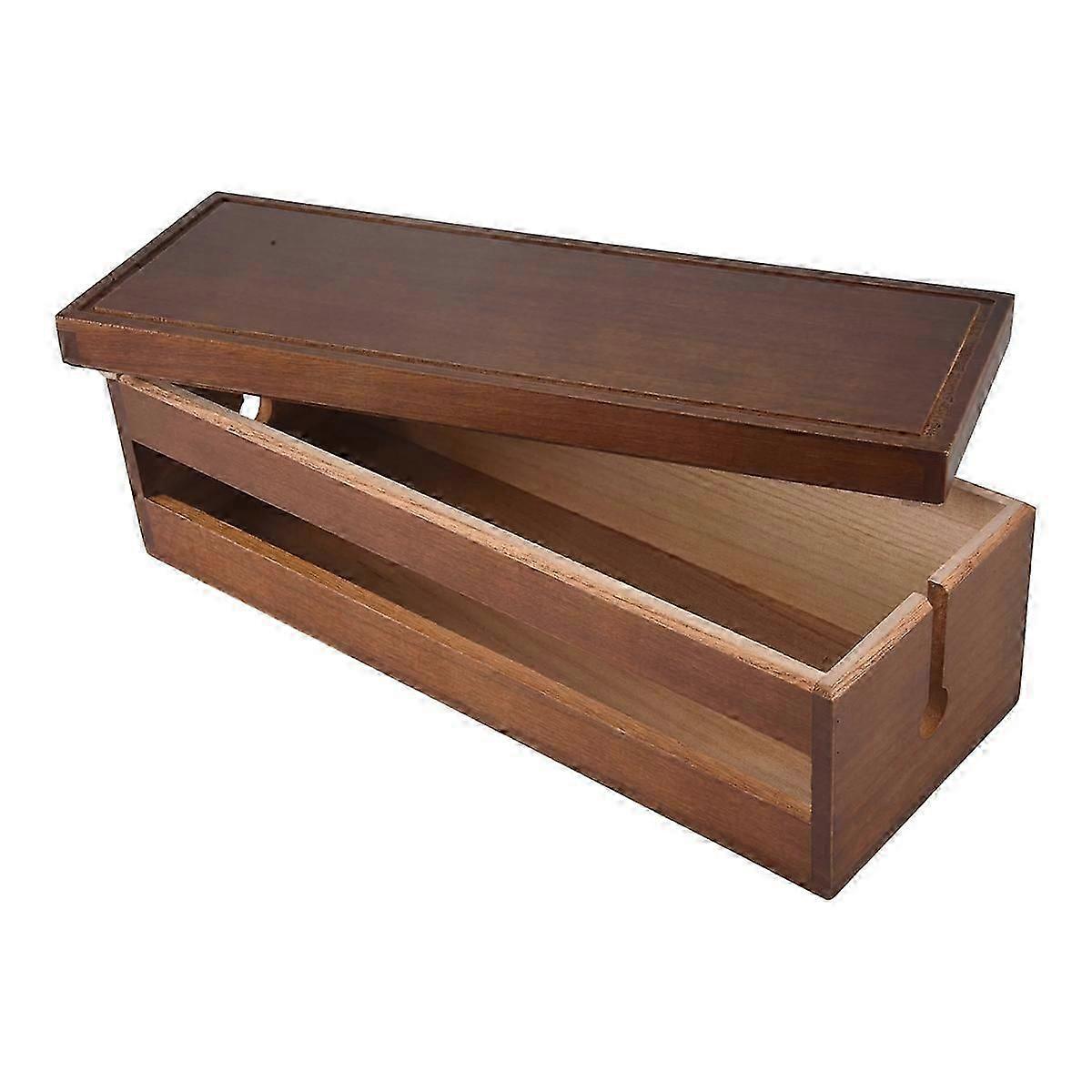 Cable Management Box Wooden Cord Organizer Box for Extension Cord Power Stripe Surge Protector Wire