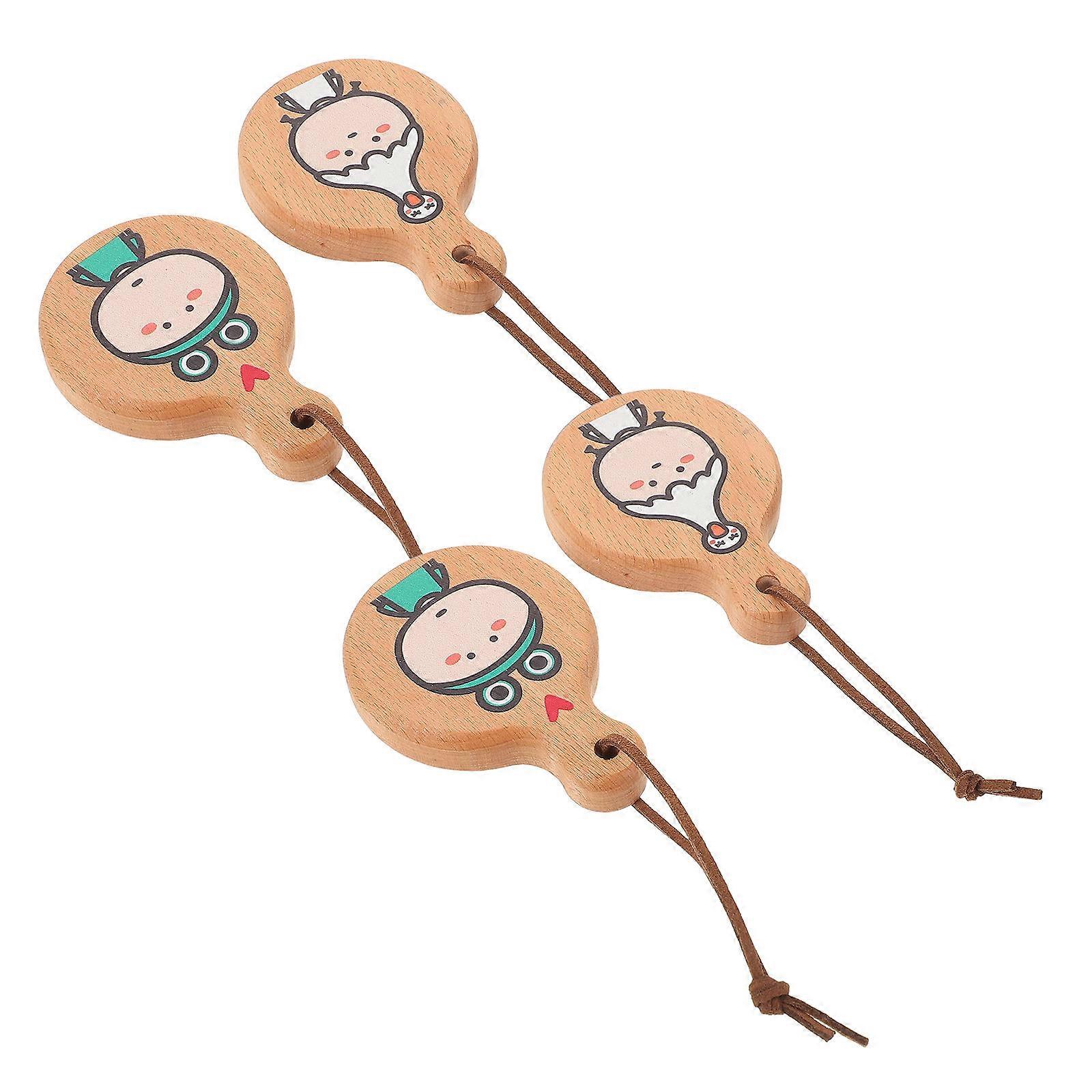 4Pcs Round Handle Wooden Bottle Opener For And Soda Caps With Fun Cartoon Design Magnetic Attachment