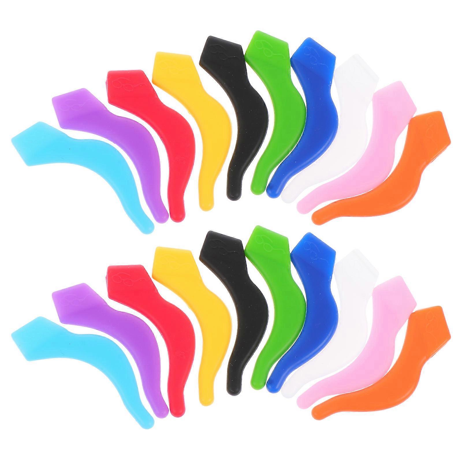 Glasses Ear Hooks Eyeglasses Temple Grips For .5X2.3X0.8Cm Assorted Color Non-Slip 40Pcs