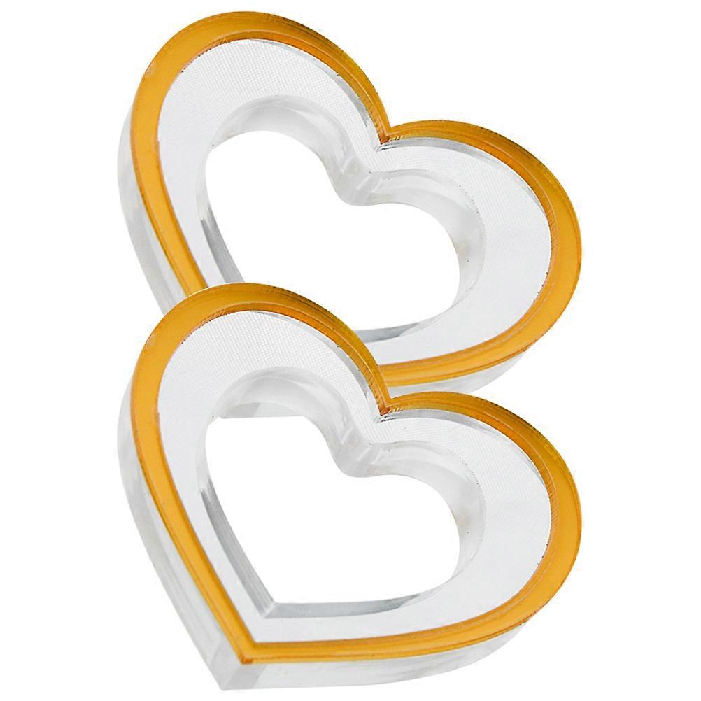 Elegant Heart Shape Napkin Holder For Party And Dining Experience, 2Pcs Transparent Acrylic Clasp