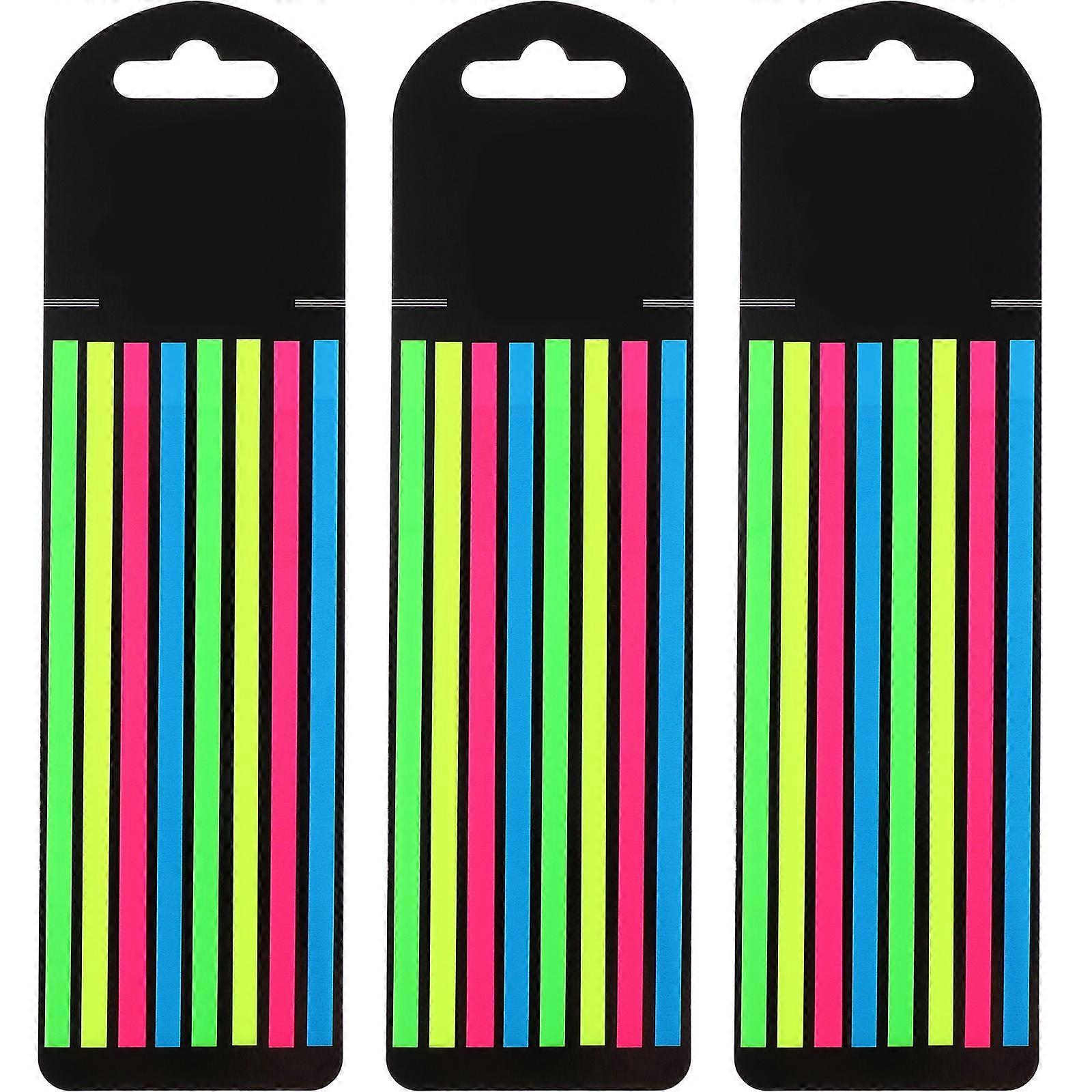 3 Boxes of Fluorescent Highlighter Tapes Sticky Long Page Markers Tabs for Study Supplies
