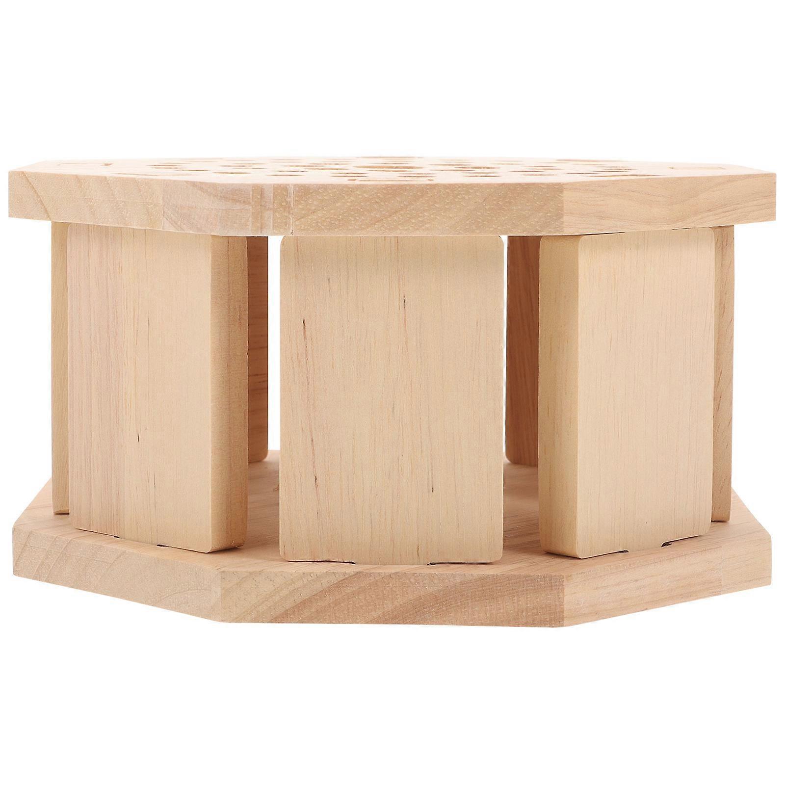 Beige Wooden Tool Rack for Home Use, Multifunctional Storage for Leathercraft and Painting Tools