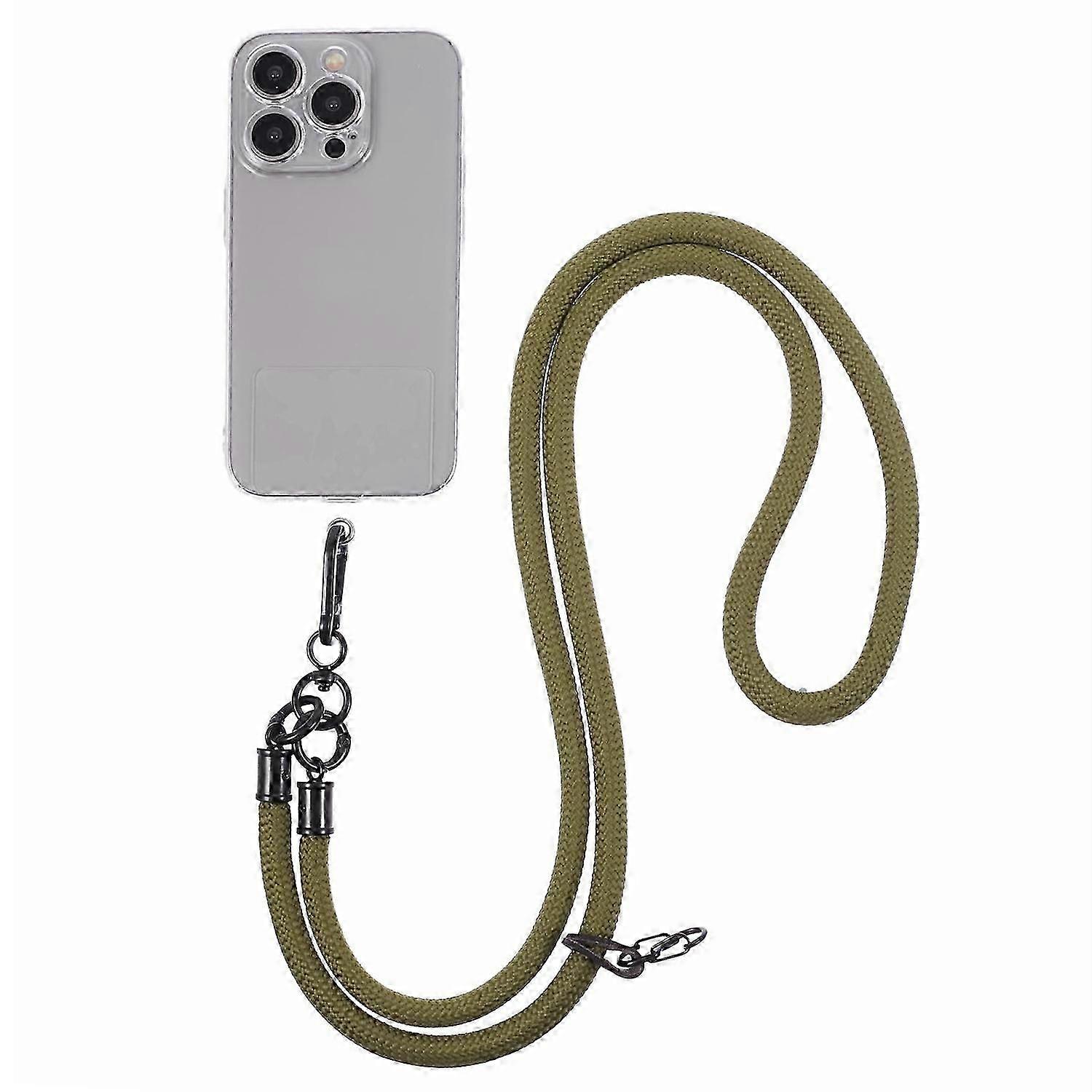 Type O Style A Solid Color Phone Strap 10mm Crossbody Nylon Phone Charm with Clear Patch