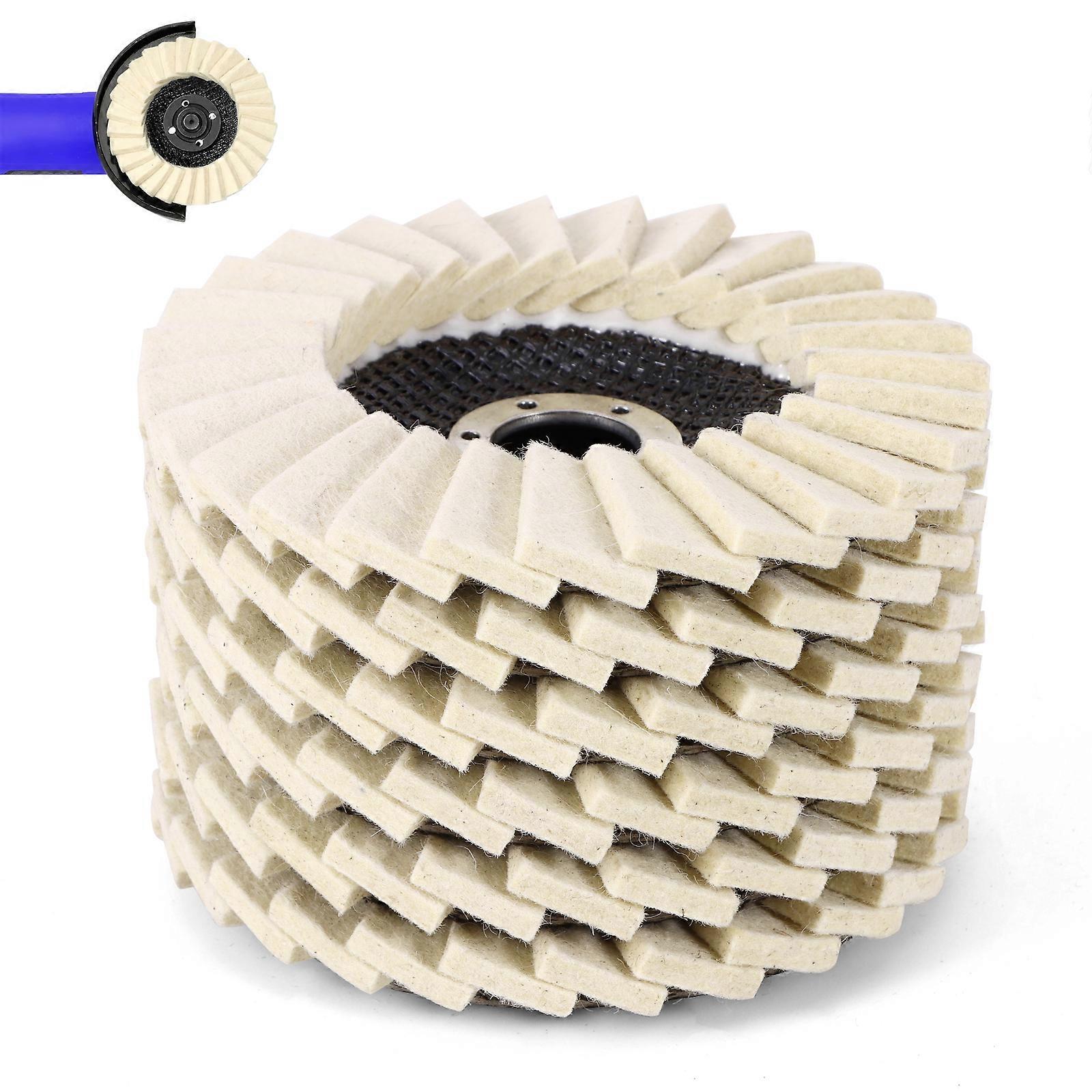 6pcs Wool Polishing Wheel Disc (125mm) Pack