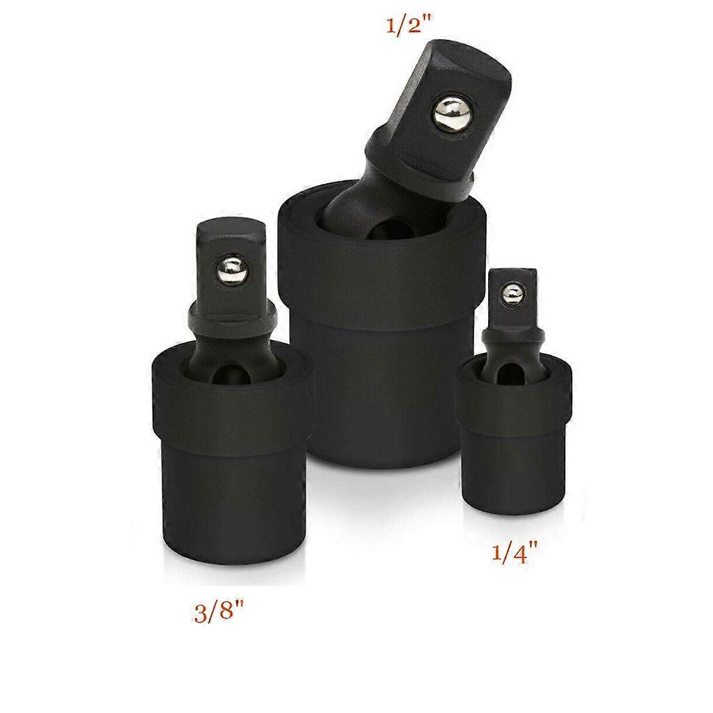impact socket set 3pcs 1/2in 3/8in 1/4in drive swivel joint