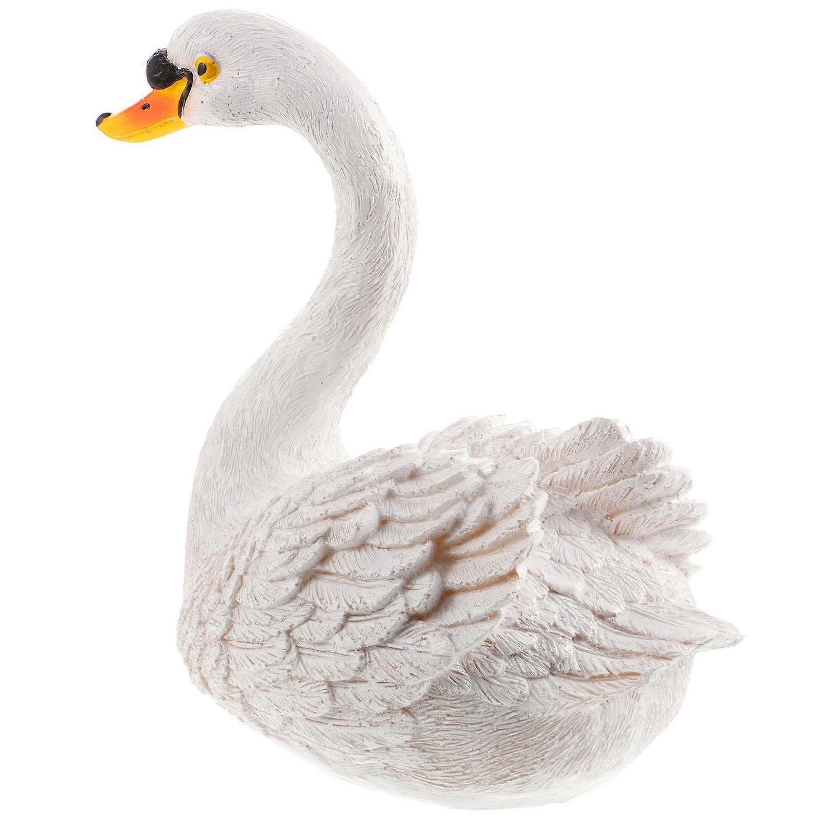 White Resin Swan Statue for Decoration Perfect for Home Office Creative Swan Figurine 3.5 Inches