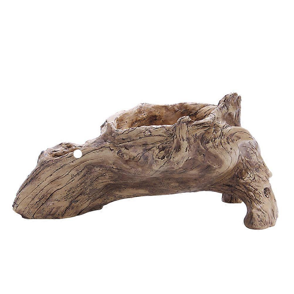 Artificial Driftwood Planter with Stylish Resin Design for Desk or Balcony Use