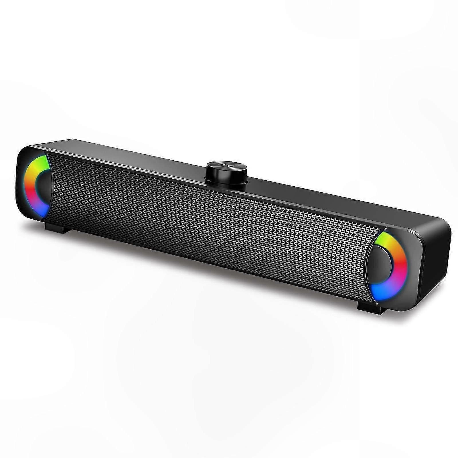 USB Desktop Soundbar Speakers for PC, Plug and Play Computer Audio System