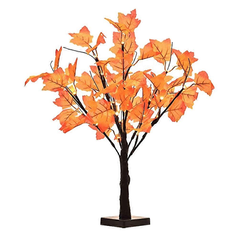Orange Maple Tree Light Decor with 24 Warm White LED Lights and Flexible Plastic Branches 3 AA Batteries Not Included