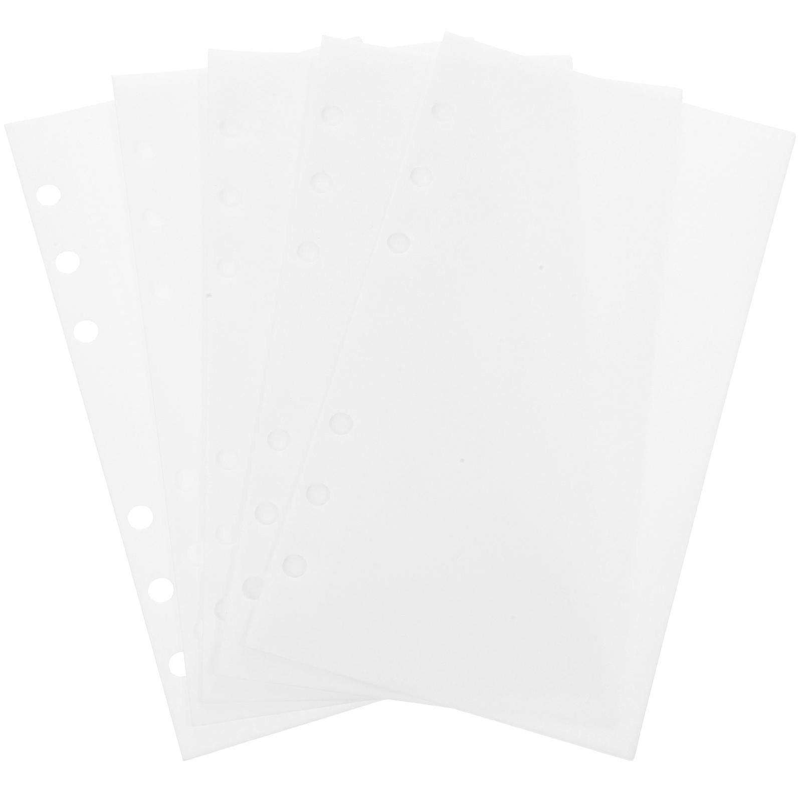5Pcs White PP Binder Inserts Versatile Pocket for Receipts Cards Daily Use
