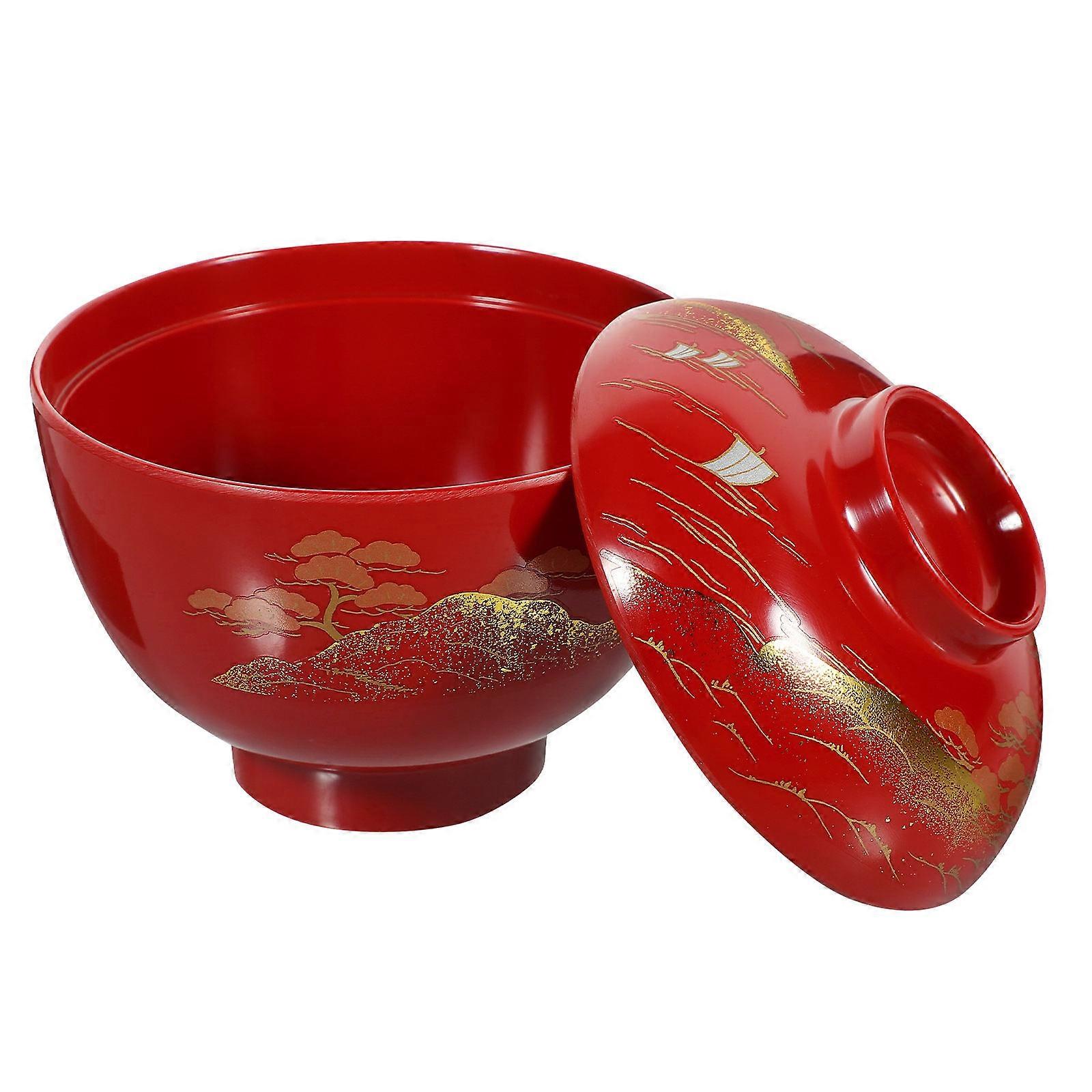 Brown Miso Soup Bowl with Lid Perfect for Soup and Stew Serving Ideal for Restaurants and Homes