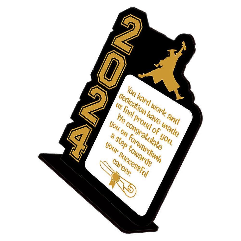 Charming Rectangular Wooden Table Centerpiece For Graduates Perfectly Sized For Shelf Decor 1Pcs