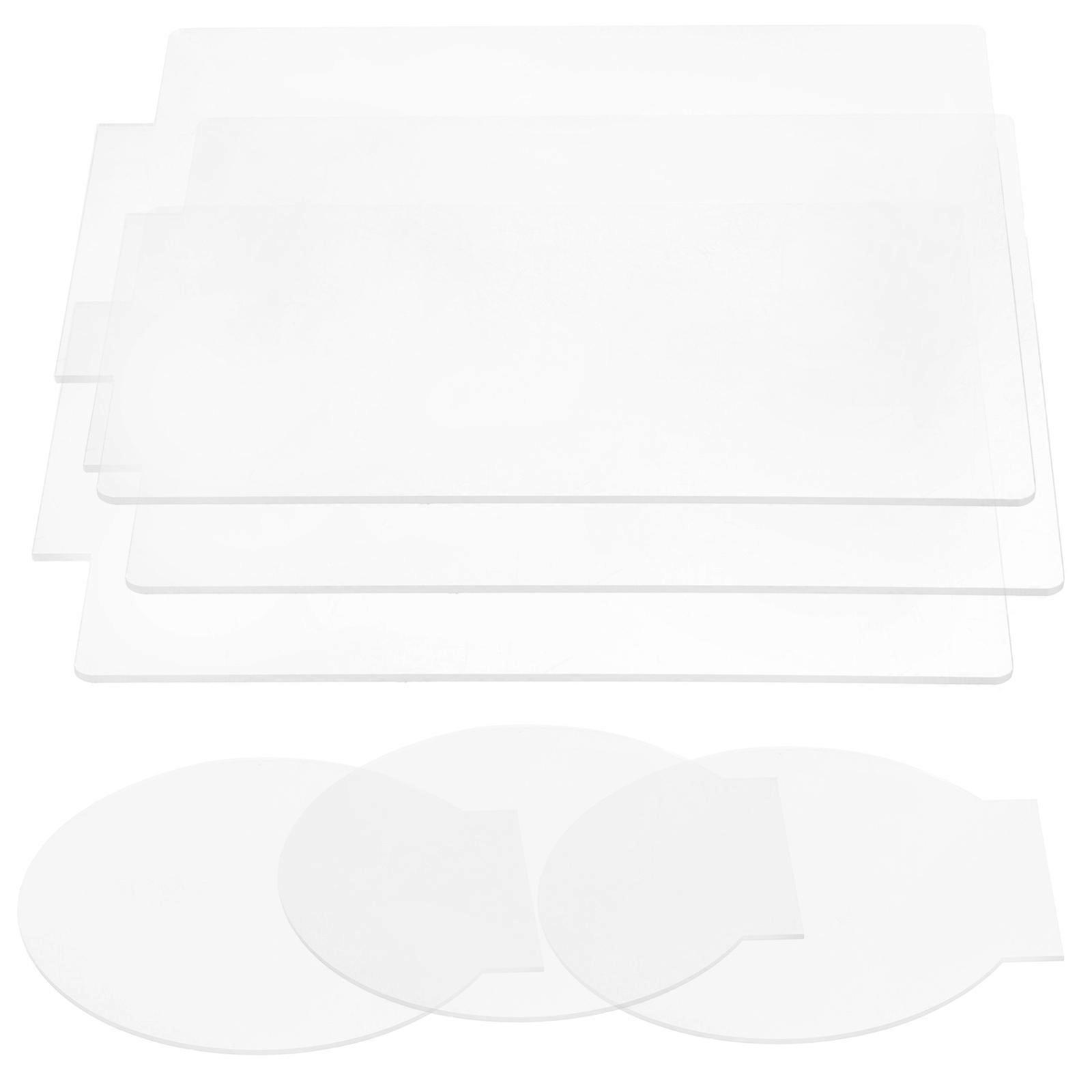 6pcs Round Acrylic Light Board Square Transparent DIY Light Plate