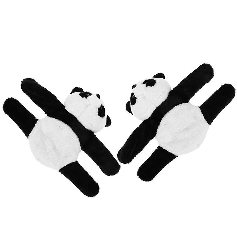 Plush Panda Slap Bracelets Soft Stuffed Wristbands, Cartoon Animal Design, Party Accessories, Lightweight & Compact