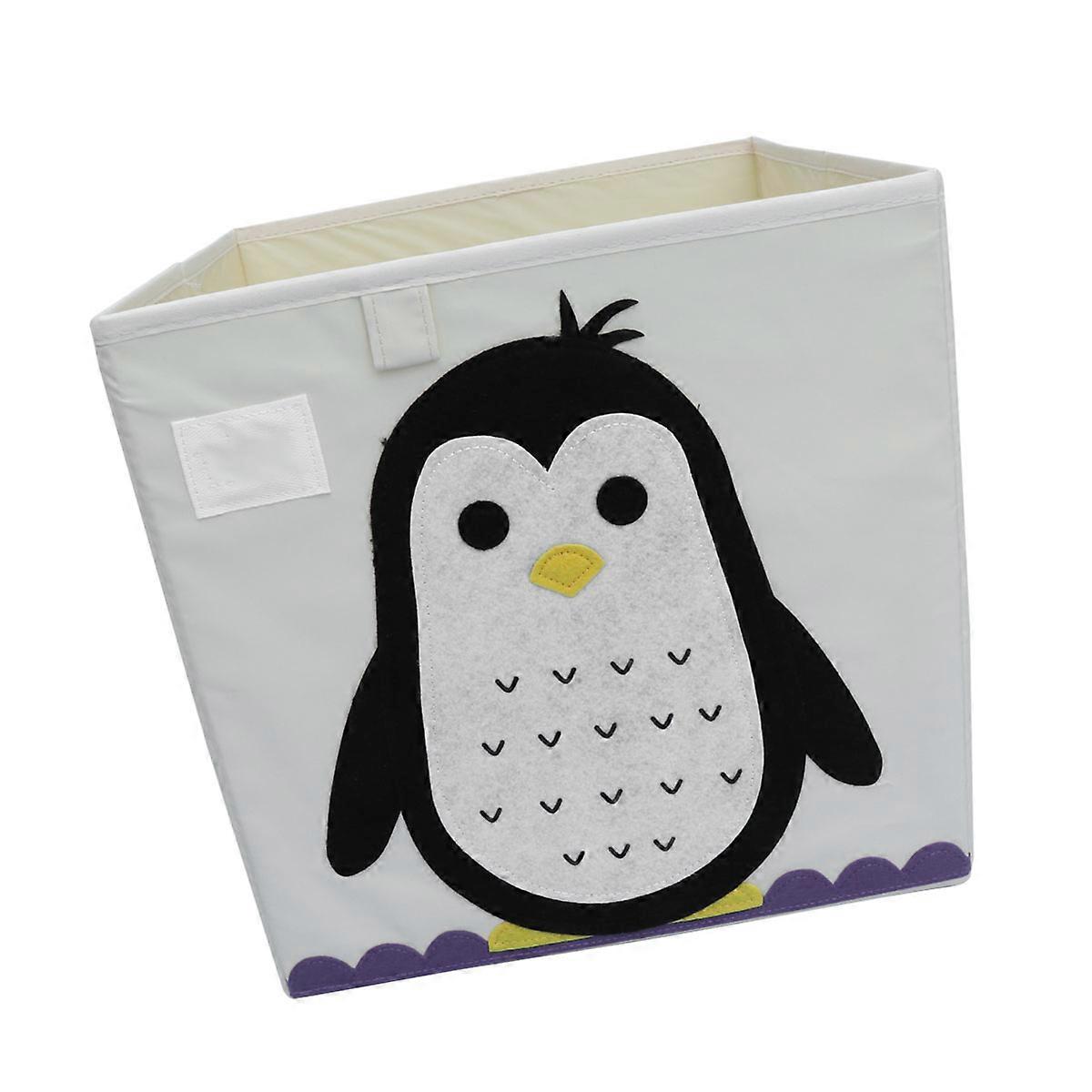 Waterproof Kids Toy Storage Box Featuring Cartoon Patterns For Nursery Organization 33x33x33cm 1Set