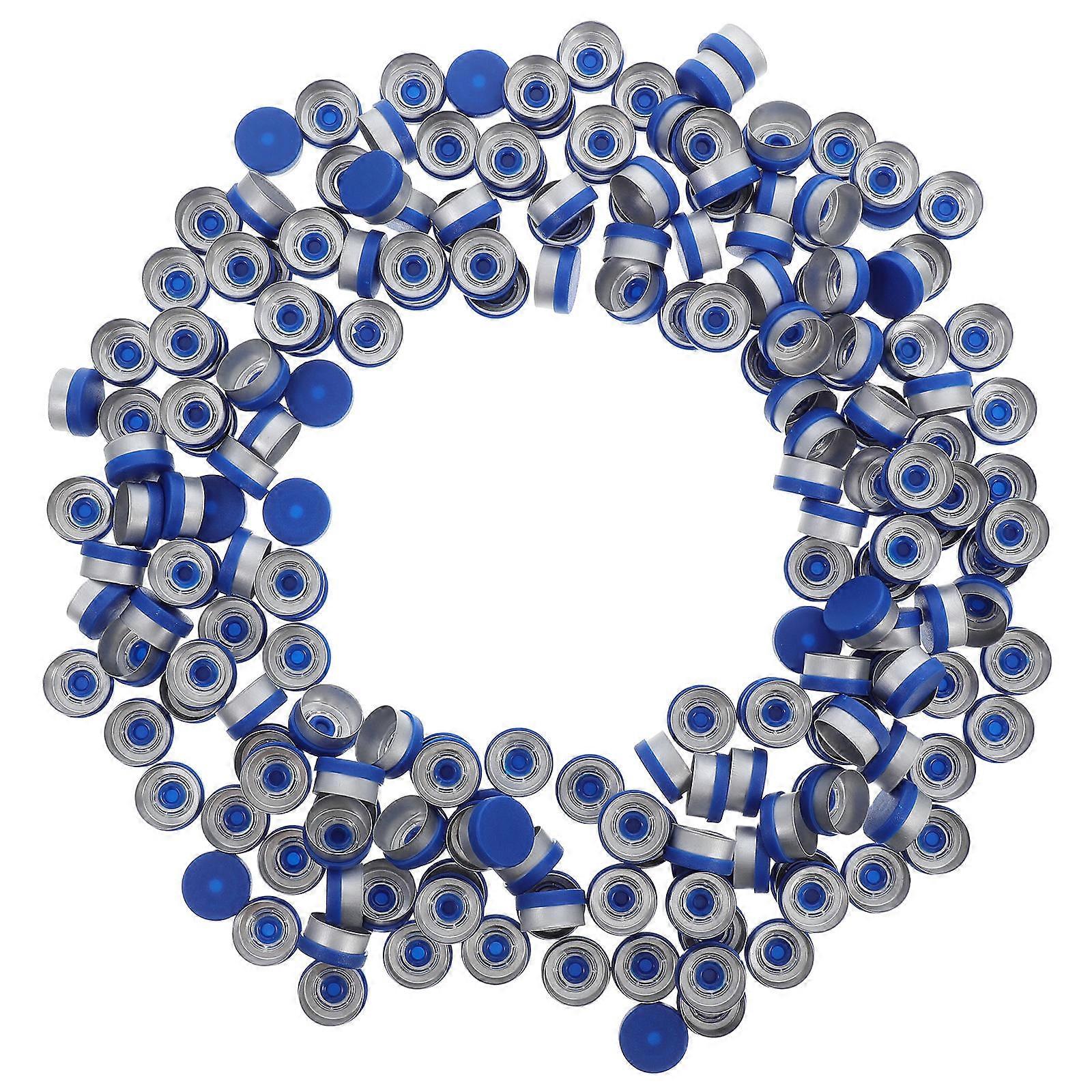 200pcs Blue Aluminum Plastic Composite Flip Top Caps for Bottles and Vials Durable Airtight Seal