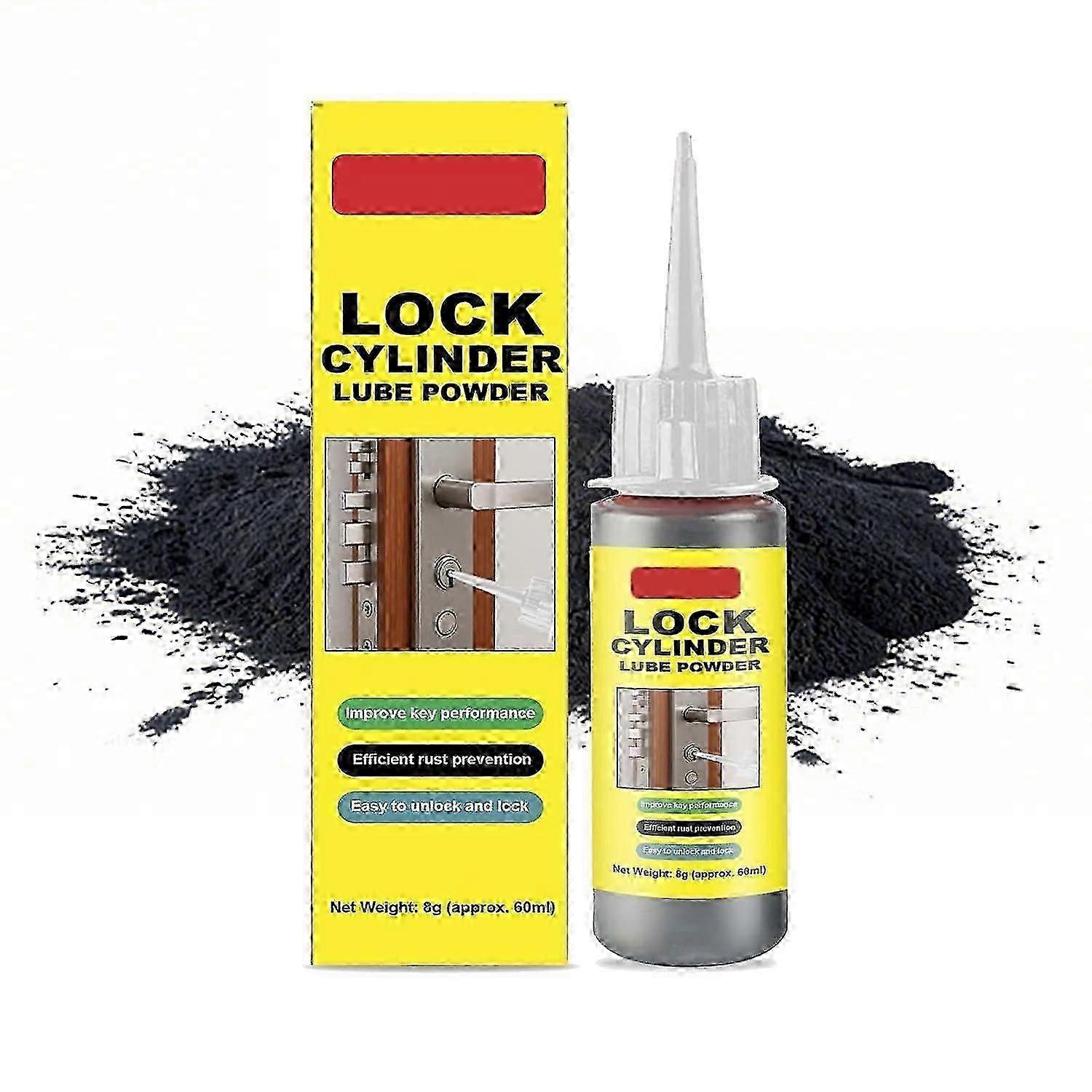 Graphite Lubricant - Natural Graphite Powder for Locks, Dry Lubricant Spray for Fix Sticking Keys&Smooth Rotation, Keys Maintenance Supplies for Beari