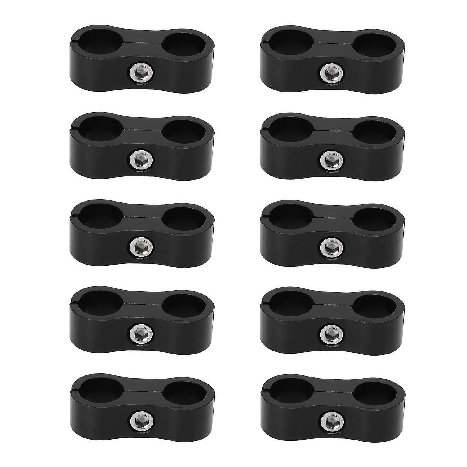 6AN Hose Separator Clamp - 10 Pieces Aluminum Alloy Tube Organizers for Neat Pipe Management