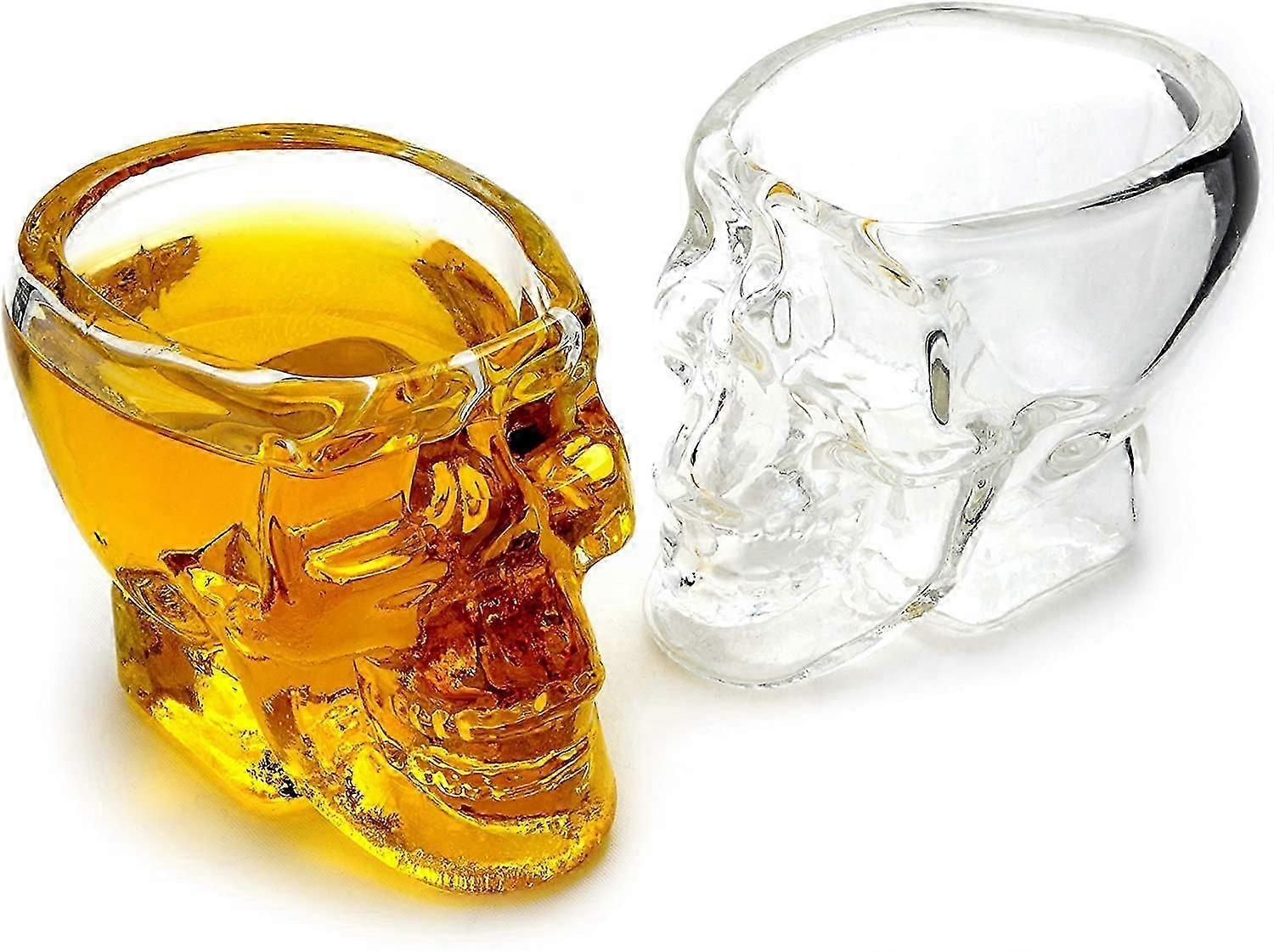 2 قطعة نظارات النار مع تصميم الجمجمة 60ml سعة 4mm الزجاج السميك