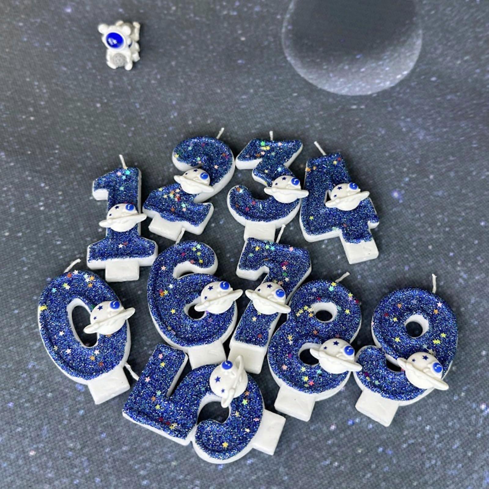 Number Birthday Candles 10-Pcs, 0-9 Wax Cake Topper Candles for Kids Party Decor, Easy to Insert