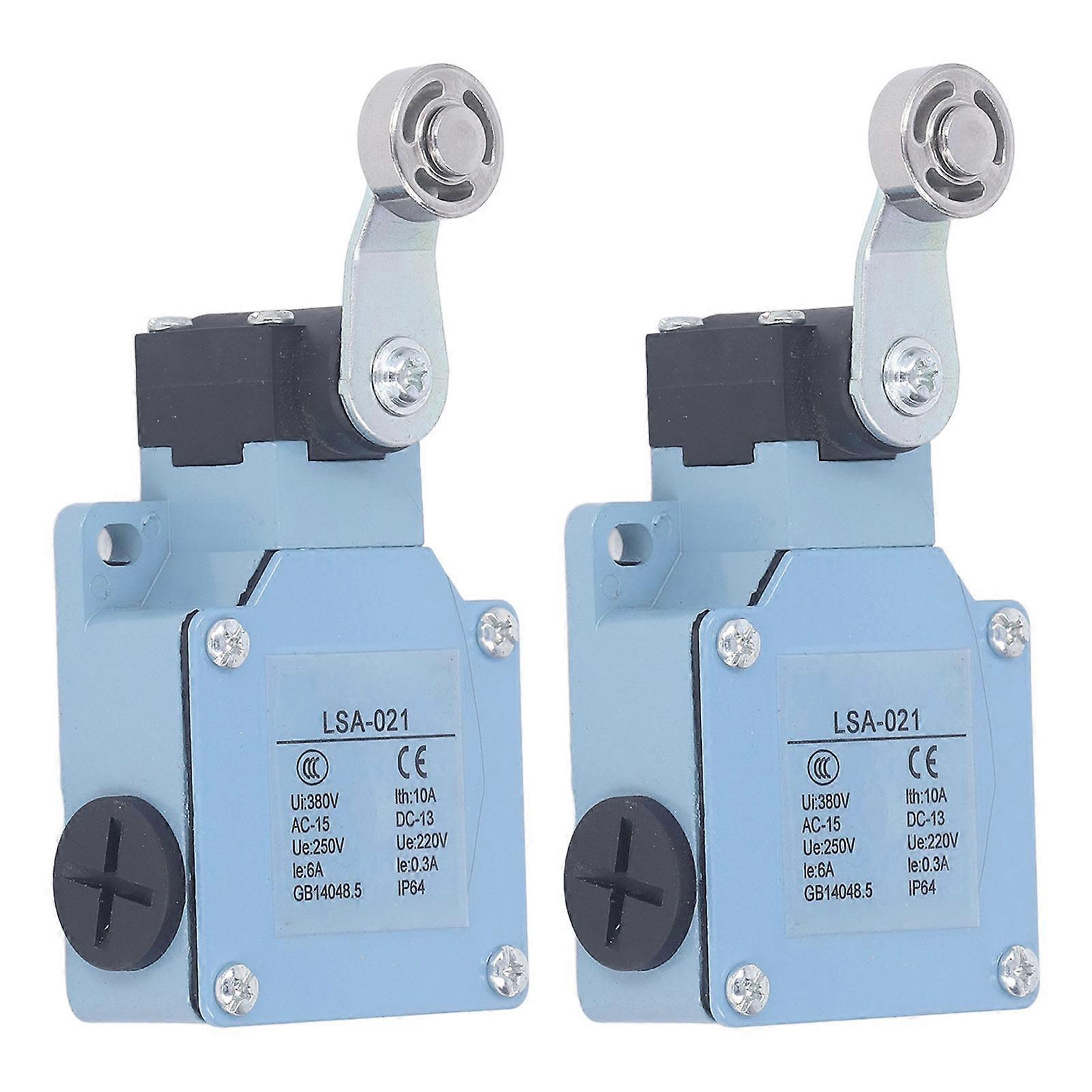 2Pcs LSA 021 Roller Lever Arm Limit Switch 10A IP64 Protection