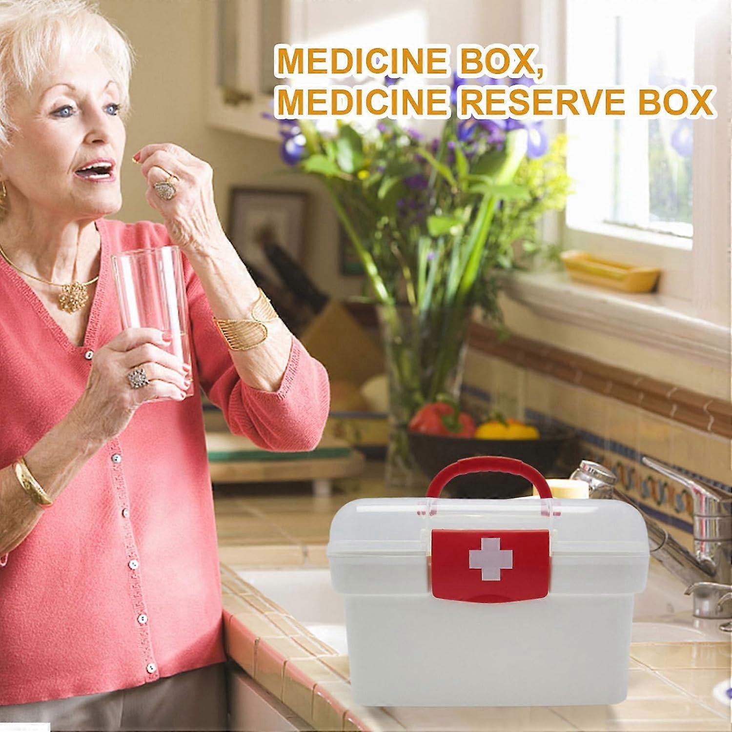 Medicine Organizer Large Capacity Locking Lid Empty Carrying Case Medication Storage Containers For Homes, Cars, Dorms