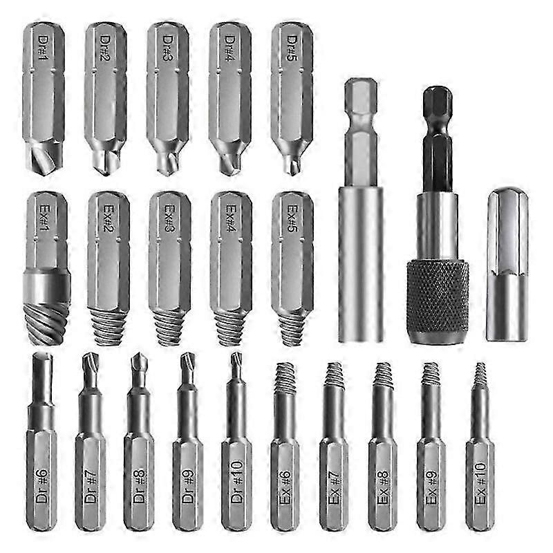 Damaged screw extractor kit, easily remove scored and broken screws