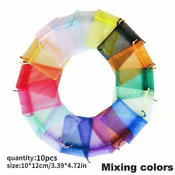 Drawstring transparent mesh bags, pack of 10, suitable for weddings and other occasions